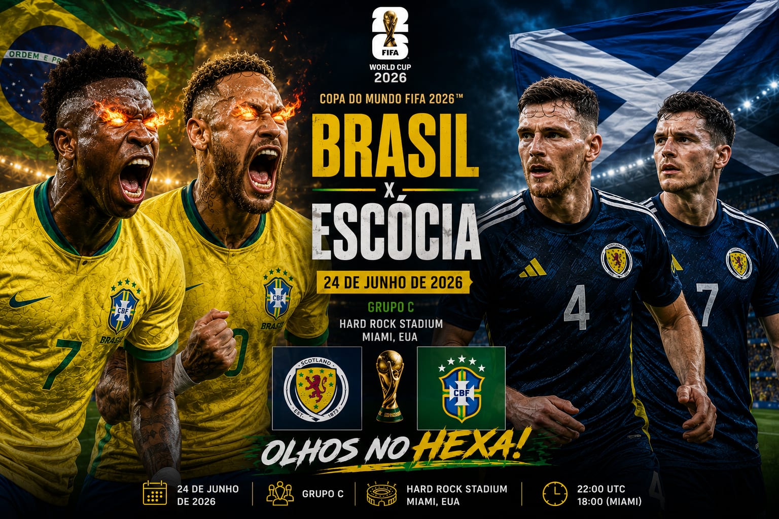 Brasil x Escócia: a última rodada que decide o Grupo C